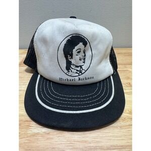Vintage Michael Jackson Black & White Trucker Hat Used Unable to be Worn